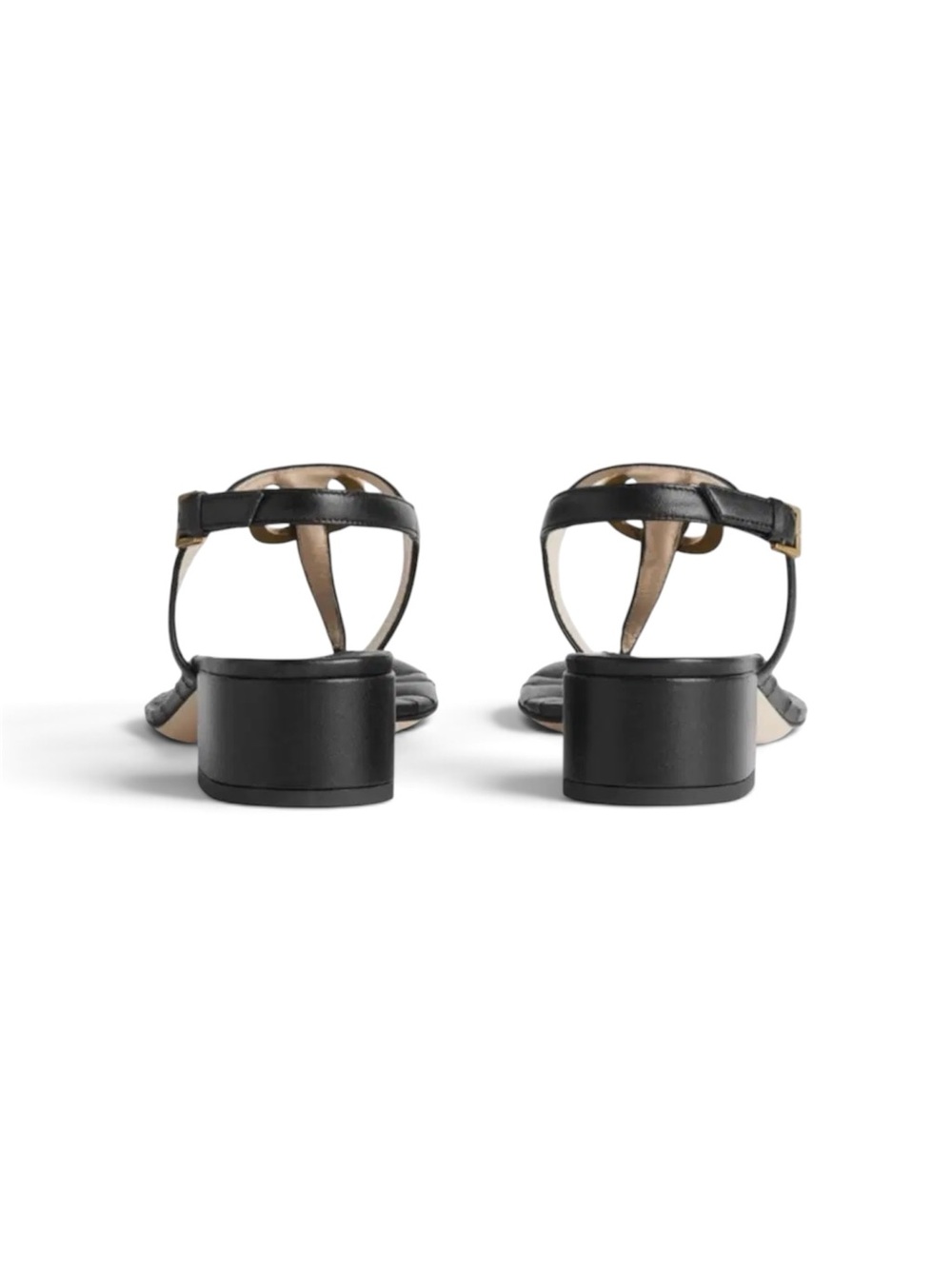 *SOLD* Gucci Marmont Double G Mid-Heel Leather Thong Sandals Black Size 37 - Picture 7 of 10